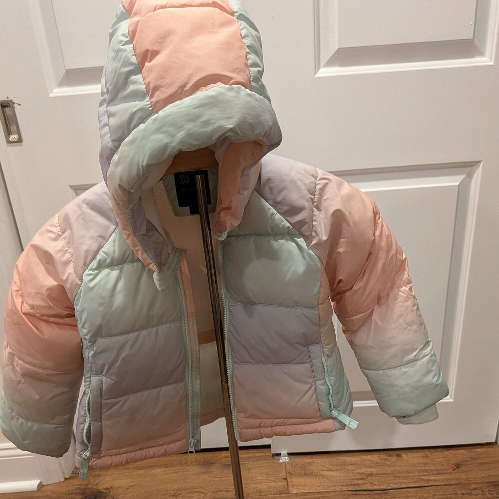 All in Motion hooded winter coat - pink purple blue, XS (4/5)